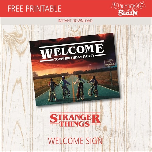 Free Printable Stranger things Welcome Sign
