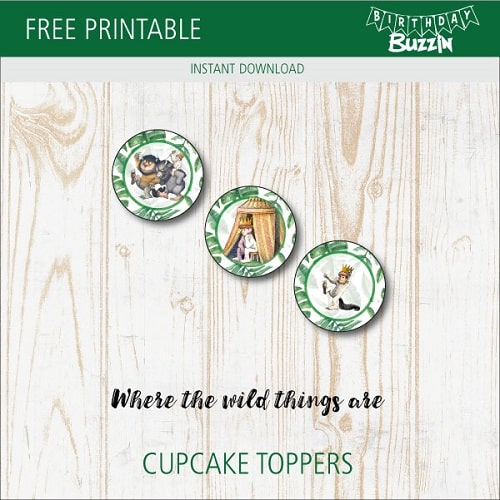 Free Printable Where the Wild Things Are Cupcake Toppers