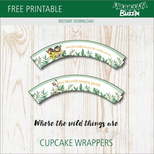Free Printable Where the Wild Things Are Cupcake Wrappers
