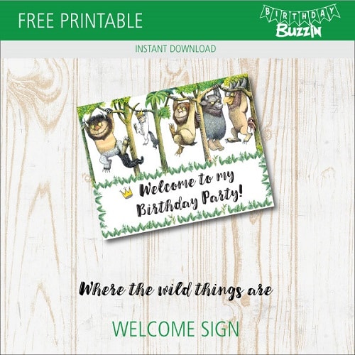 Free Printable Where the Wild Things Are Welcome Sign