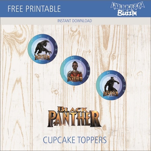 Free printable Black Panther Cupcake Toppers