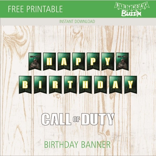 Free printable Call of Duty Birthday Banner