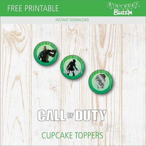 Free printable Call of Duty Cupcake Toppers
