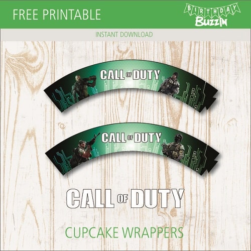 Free printable Call of Duty Cupcake Wrappers
