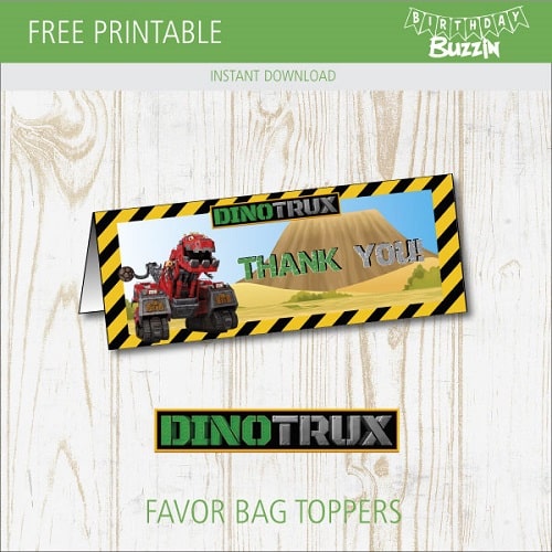Free printable Dinotrux Favor Toppers