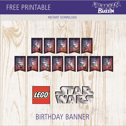 Free printable Lego Star Wars Birthday Banner