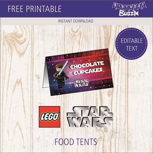 Free printable Lego Star Wars Food tents