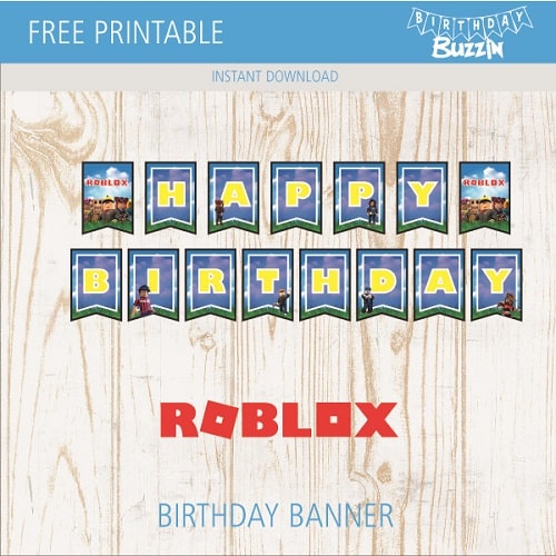 Free Printable Roblox Birthday Banner Birthday Buzzin