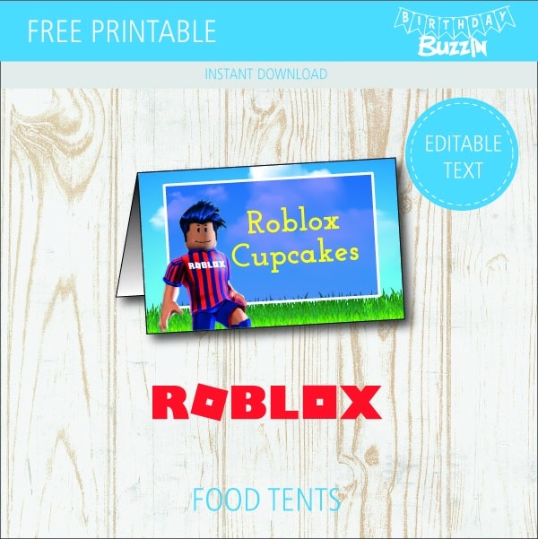 Free Printable Roblox Food Tents Birthday Buzzin