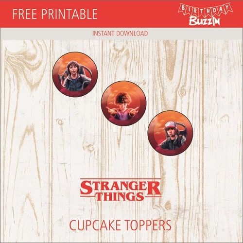 Free printable Stranger things Cupcake Toppers