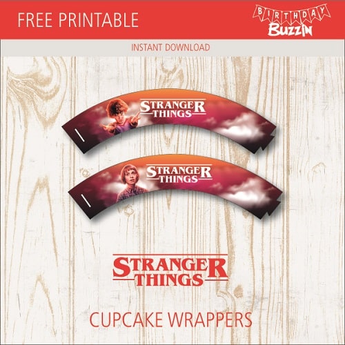 Free printable Stranger things Cupcake Wrappers