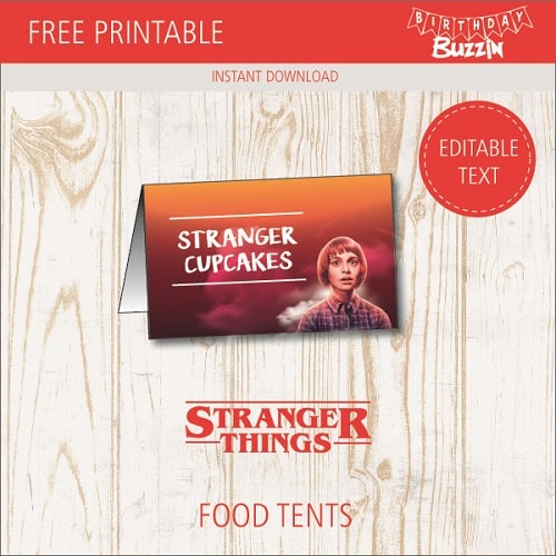 Free printable Stranger things Food tents