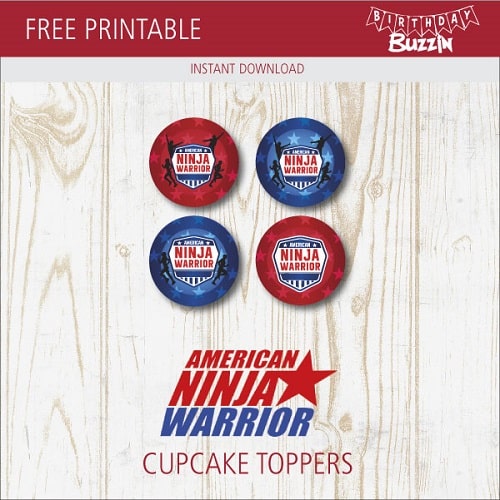 Free Printable American Ninja Warrior Cupcake Toppers