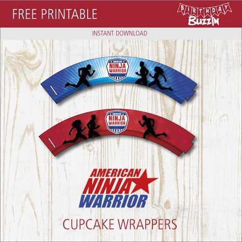 Free Printable American Ninja Warrior Cupcake Wrappers