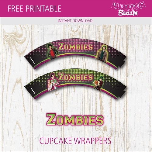Free Printable Disney Zombies Cupcake Wrappers