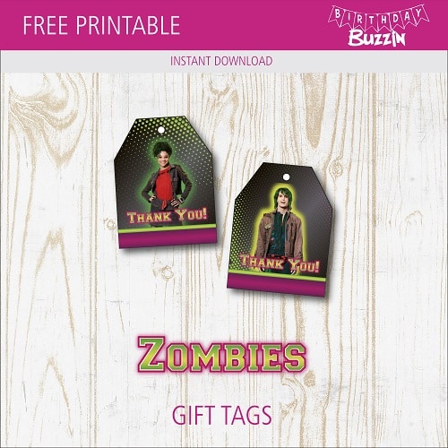 Free Printable Disney Zombies Favor Tags