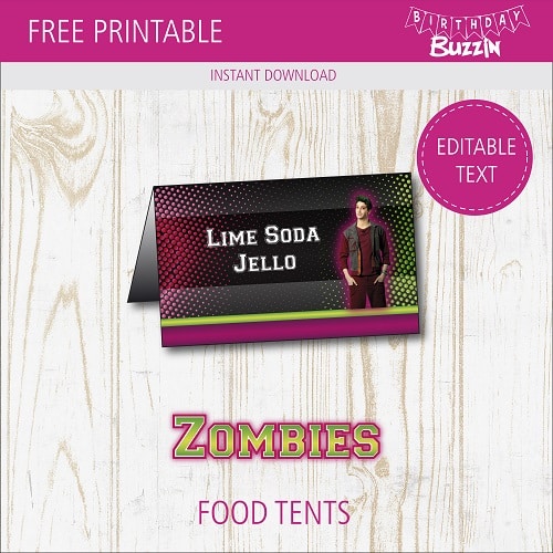 Free Printable Disney Zombies Food tents
