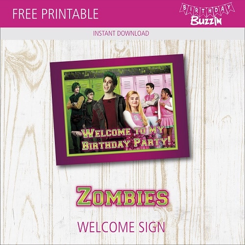 Free Printable Disney Zombies Welcome Sign