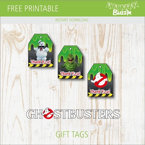 Free Printable Ghostbusters favor Tags