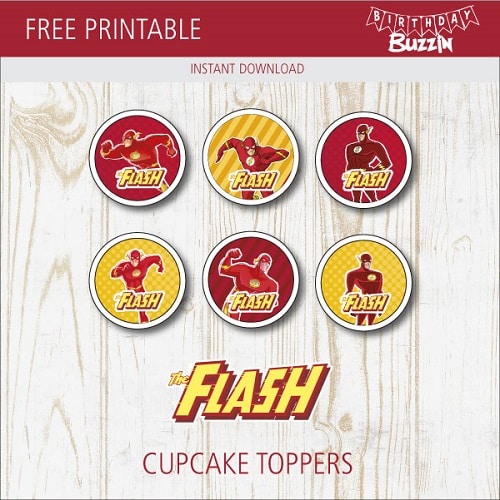 Free Printable The Flash Cupcake Toppers