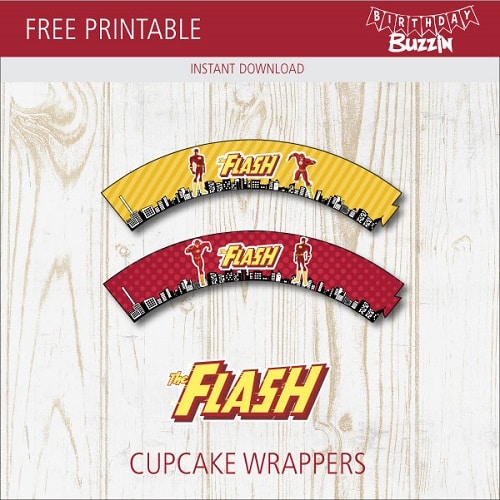 Free Printable The Flash Cupcake Wrappers