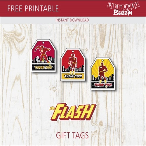 Free Printable The Flash Favor Tags