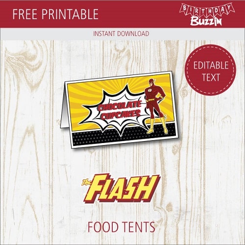 Free Printable The Flash Food tents