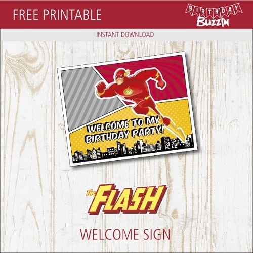 Free Printable The Flash Welcome Sign