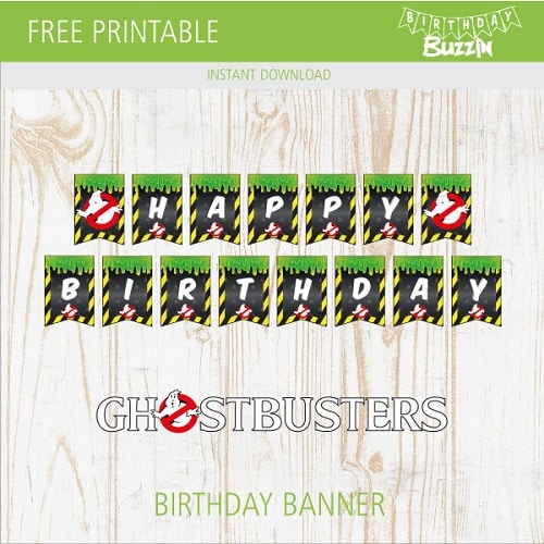 Free printable Ghostbusters Birthday Banner