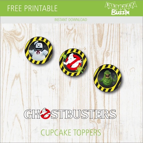 Free printable Ghostbusters Cupcake Toppers