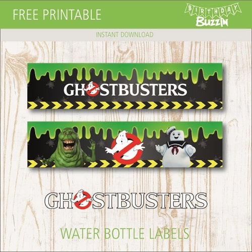 Free printable Ghostbusters Water bottle labels