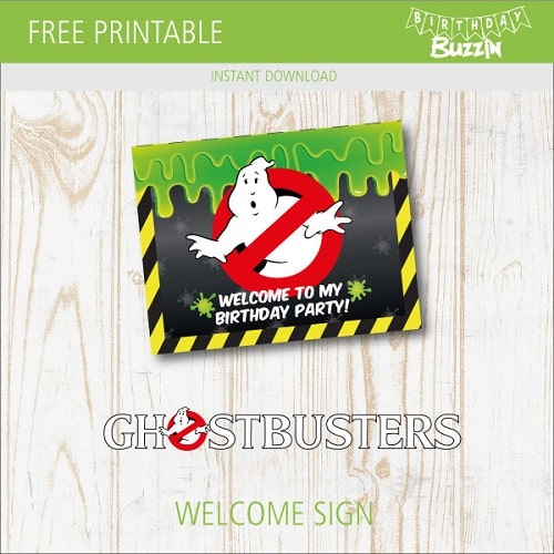 Free printable Ghostbusters Welcome Sign