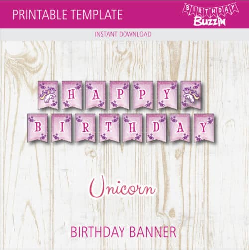 free printable rainbow unicorn birthday banner birthday buzzin