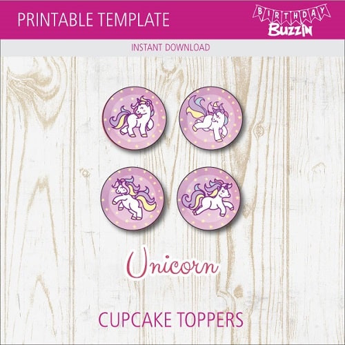 Free Printable Rainbow Unicorn Cupcake Toppers Birthday Buzzin