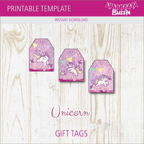 Free printable Rainbow Unicorn Gift Tags