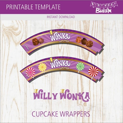Free printable Willy Wonka Cupcake Wrappers