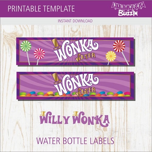 Free Printable Willy Wonka Water Bottle Labels Birthday Buzzin