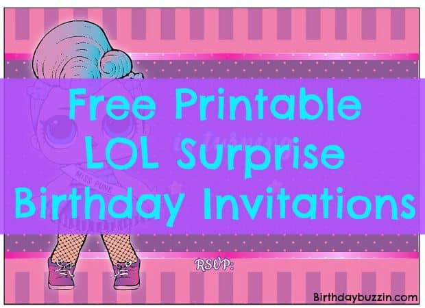 free printable LOL Surprise birthday party invitations