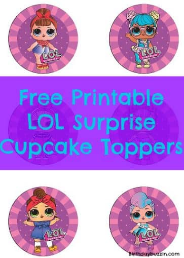 free printable LOL Surprise cupcake toppers