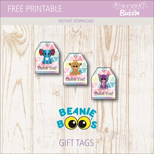 Free Printable Beanie Boo Favor Tags