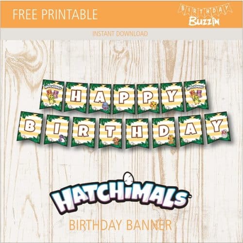 Free Hatchimals Birthday Banner Printables