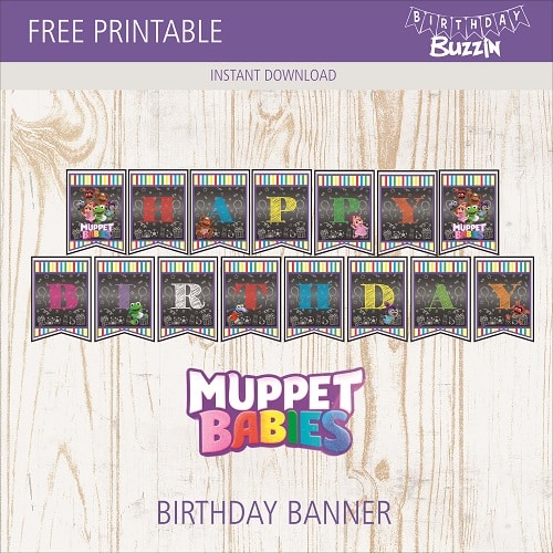 Free Printable Muppet Babies Birthday Banner