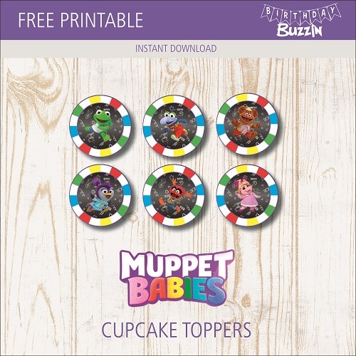 Free Printable Muppet Babies Cupcake Toppers