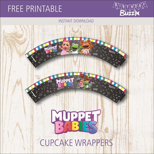 Free Printable Muppet Babies cupcake Wrappers