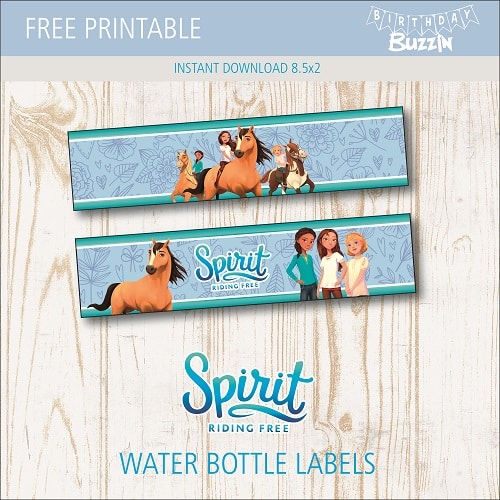 Free Printable Spirit Riding Free Water bottle Labels