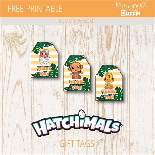 Free printable Hatchimals Gift Tags