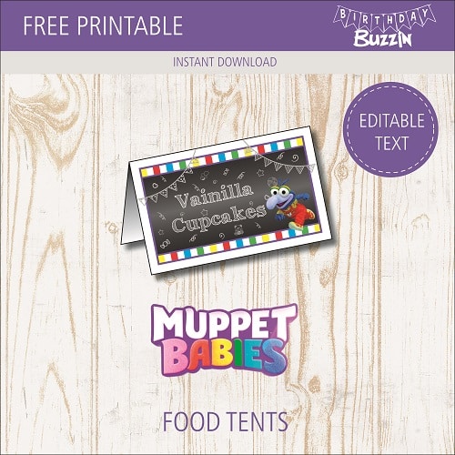 Free printable Muppet Babies Food Tents