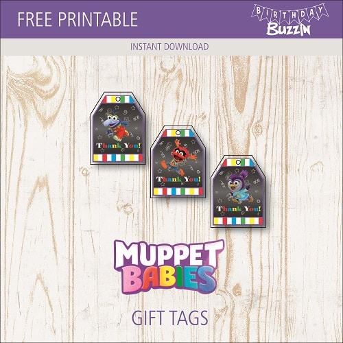 Free printable Muppet Babies Gift Tags