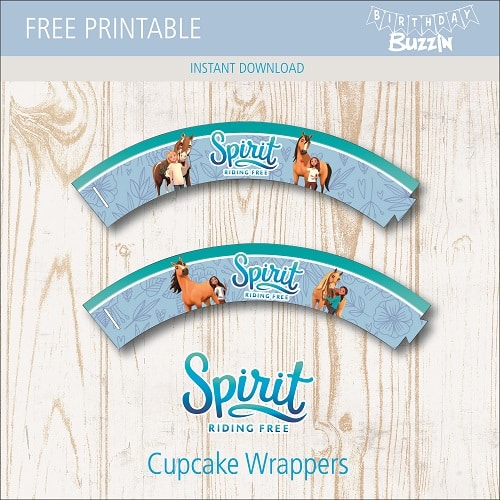 Free printable Spirit Riding Free Cupcake Wrappers
