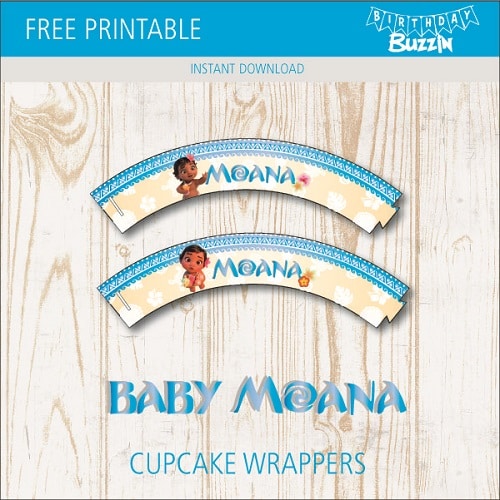 Free Printable Baby Moana Cupcake Wrappers